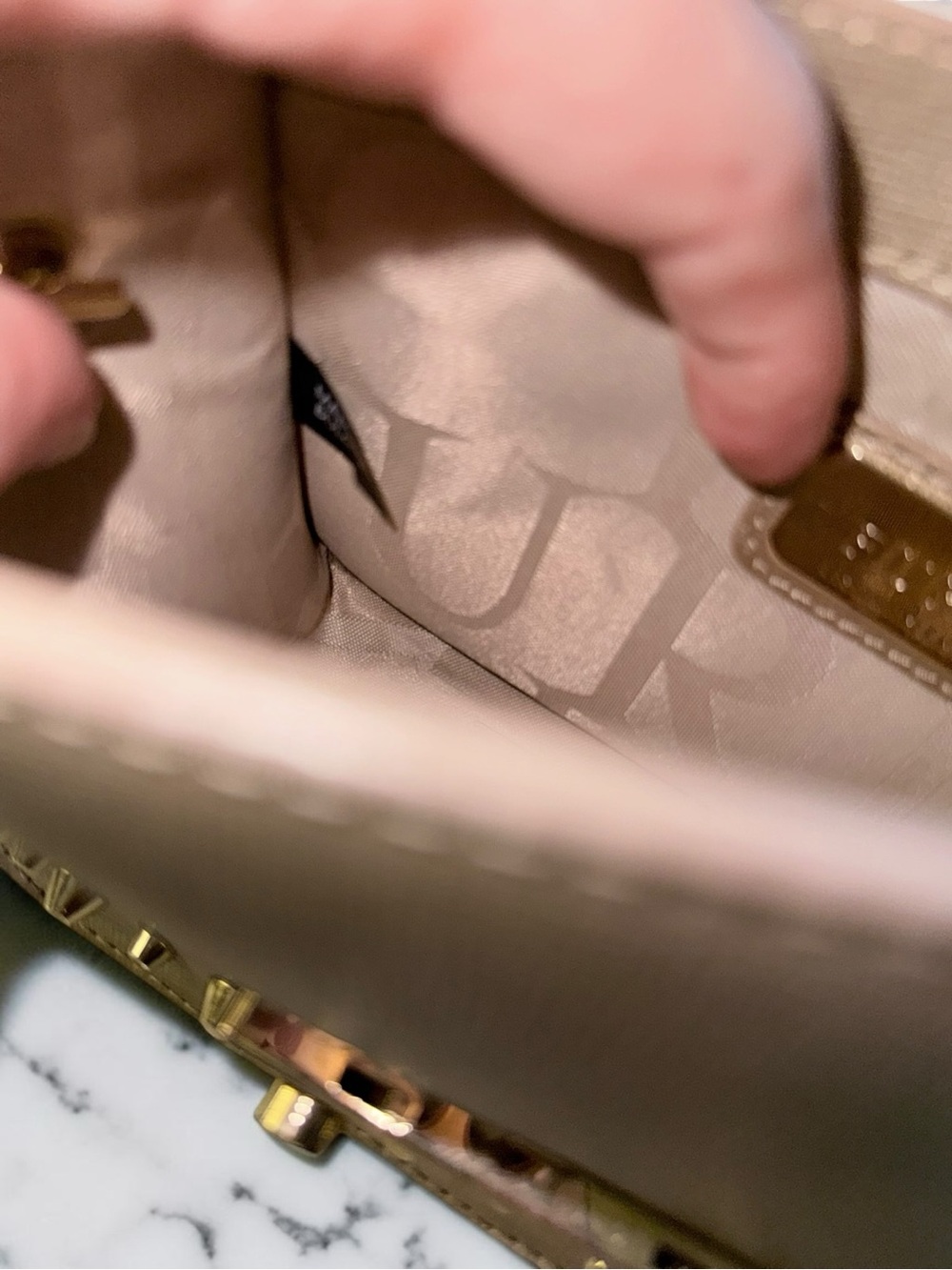 Furla EUC Julia Studded Metropolis Crossbody with Gold Studs & Chain - Picture 14 of 16